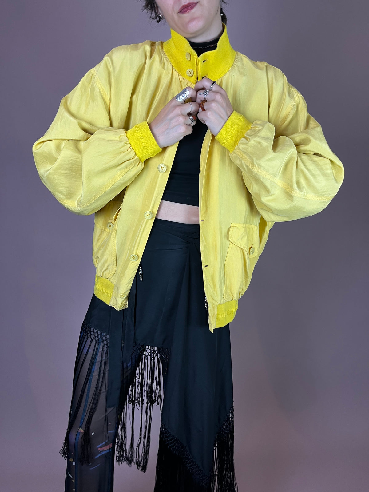 Seidenbomber Gelb Oversized Gr. M