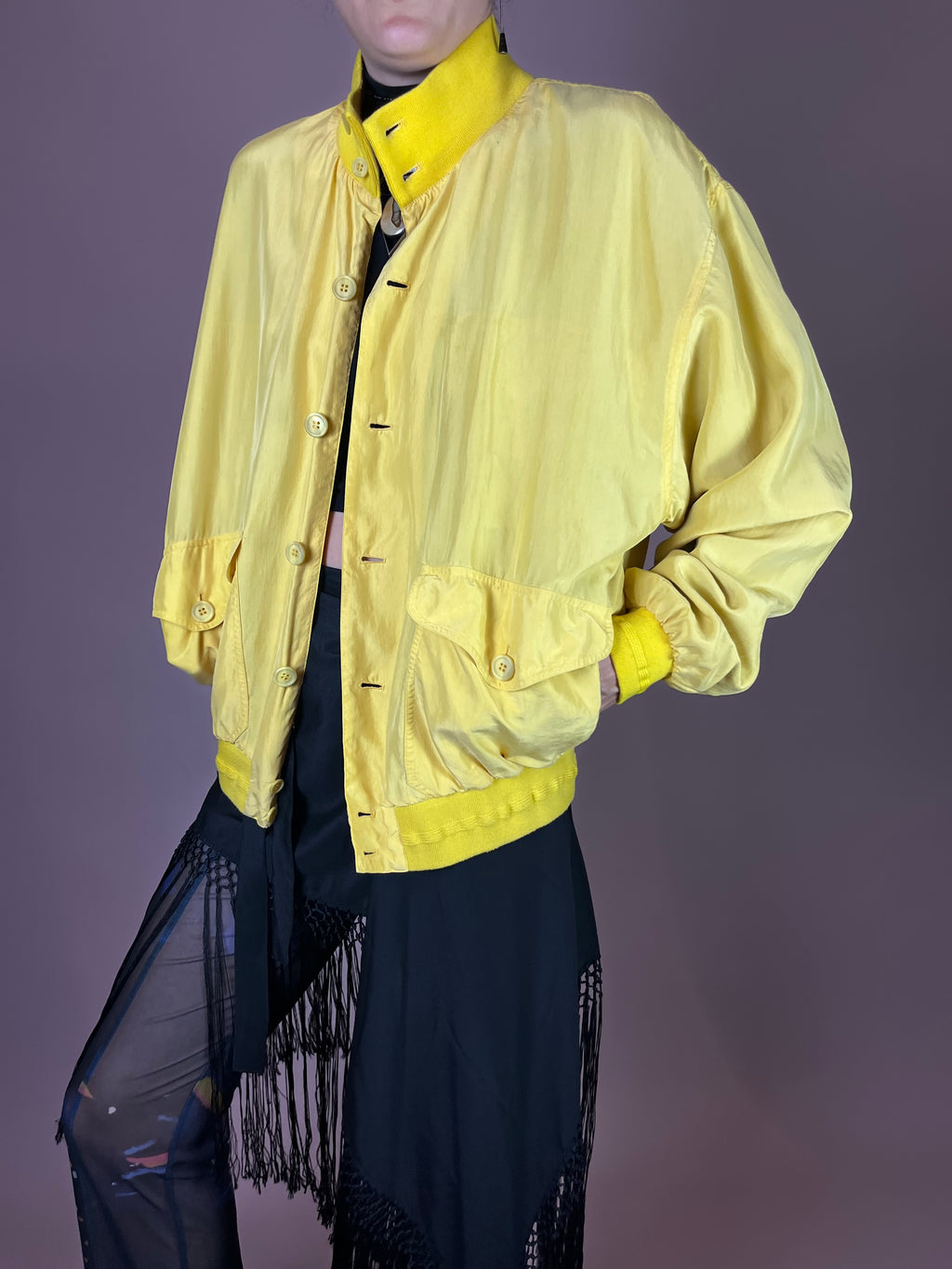 Seidenbomber Gelb Oversized Gr. M
