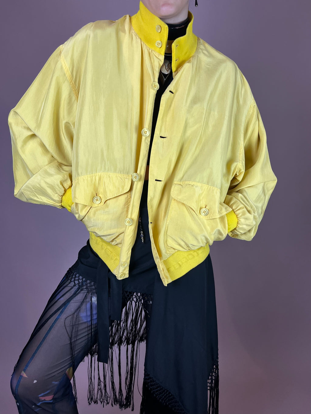 Seidenbomber Gelb Oversized Gr. M