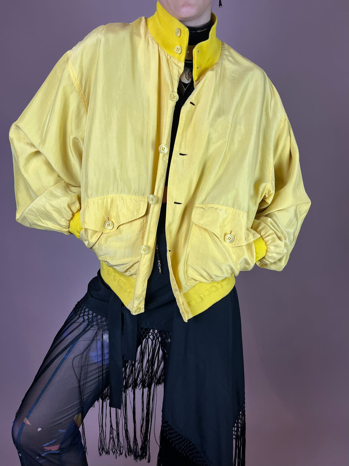 Seidenbomber Gelb Oversized Gr. M
