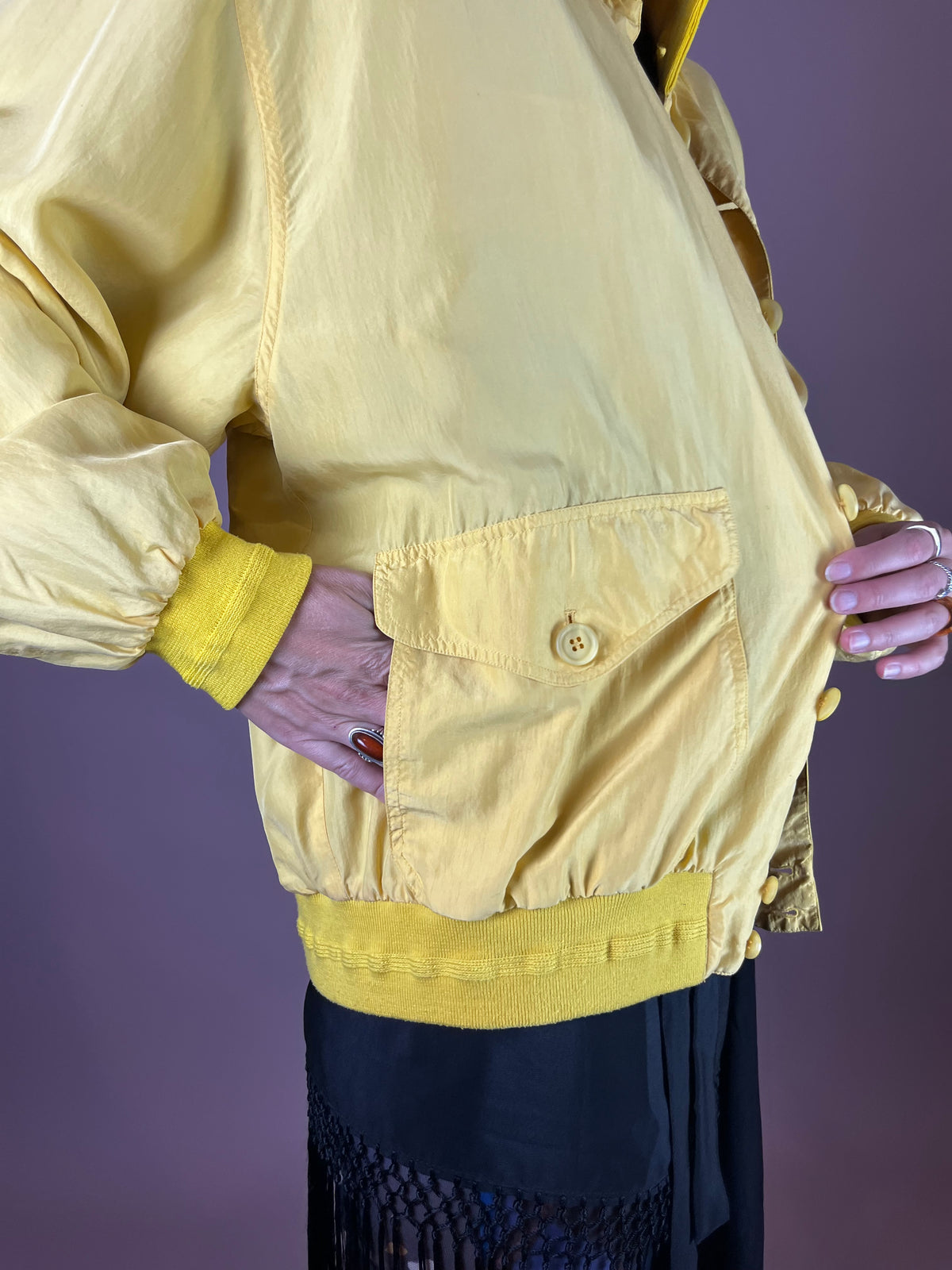 Seidenbomber Gelb Oversized Gr. M