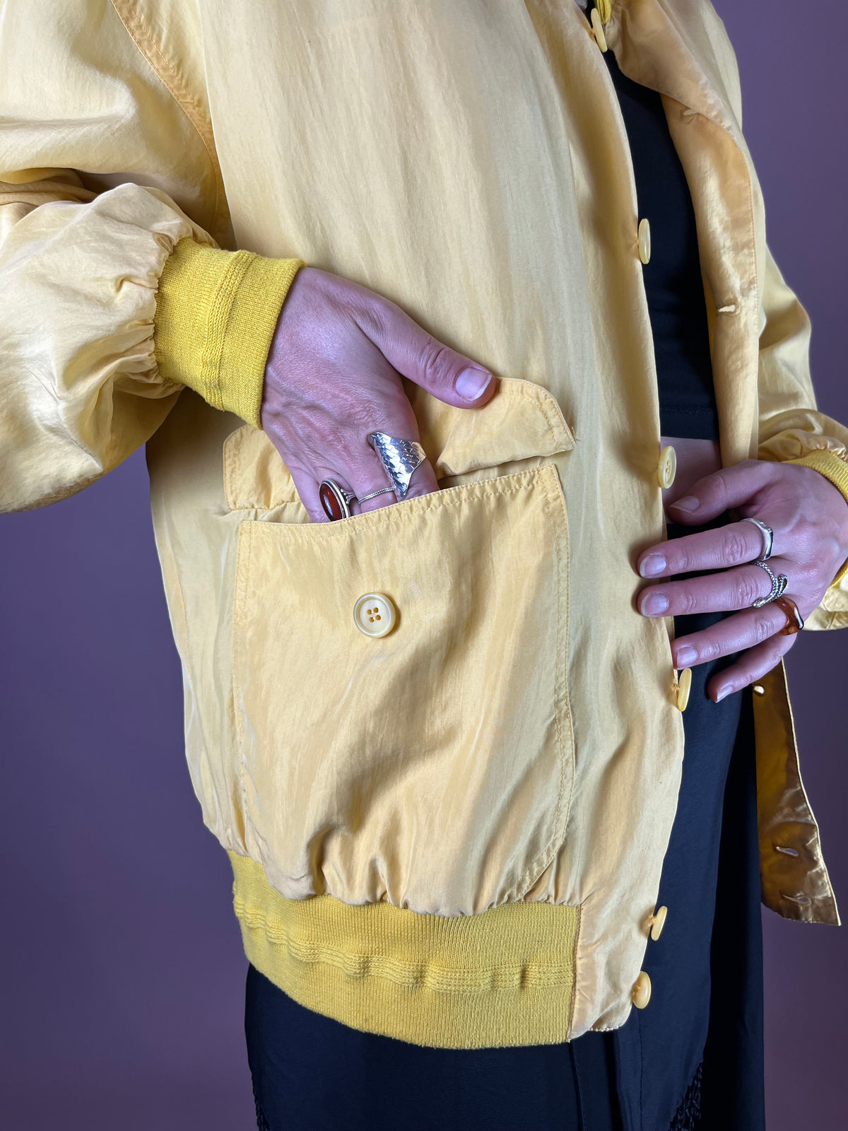 Seidenbomber Gelb Oversized Gr. M