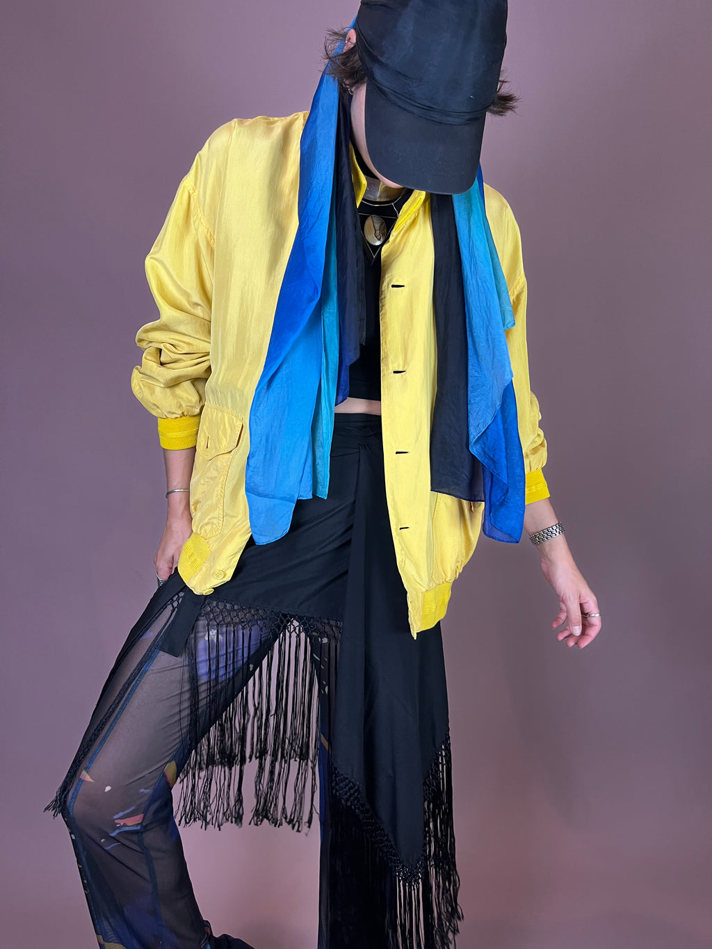 Seidenbomber Gelb Oversized Gr. M