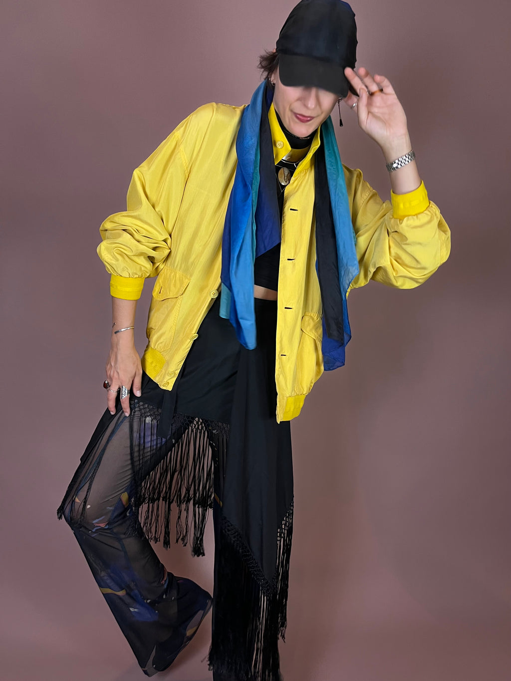 Seidenbomber Gelb Oversized Gr. M