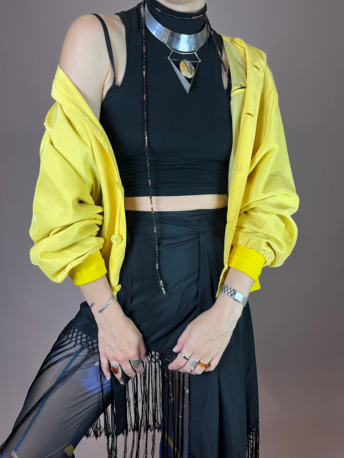 Seidenbomber Gelb Oversized Gr. M