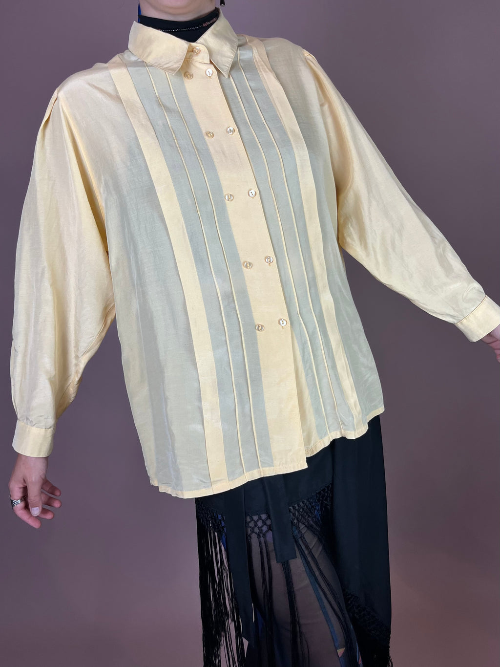 Seidenbluse Vanille Betty Barclay 70er Gr. 38