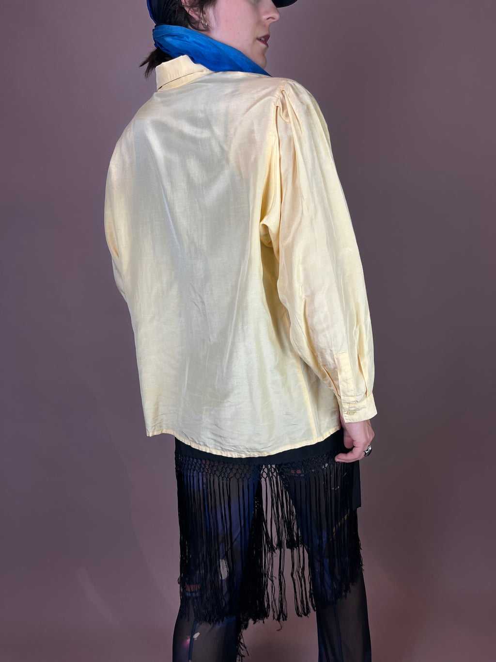 Seidenbluse Vanille Betty Barclay 70er Gr. 38