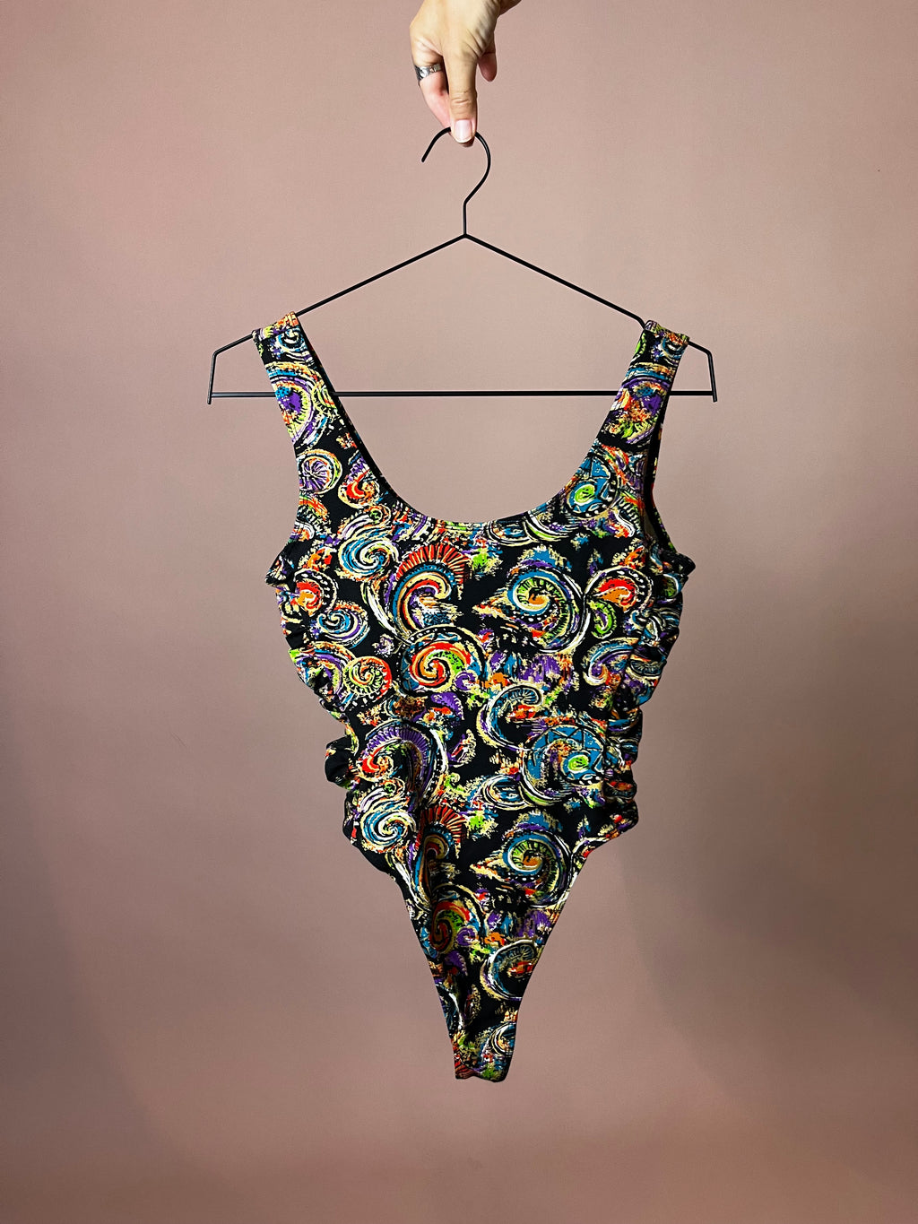 Body Bunt Print Seitlich Gerafft