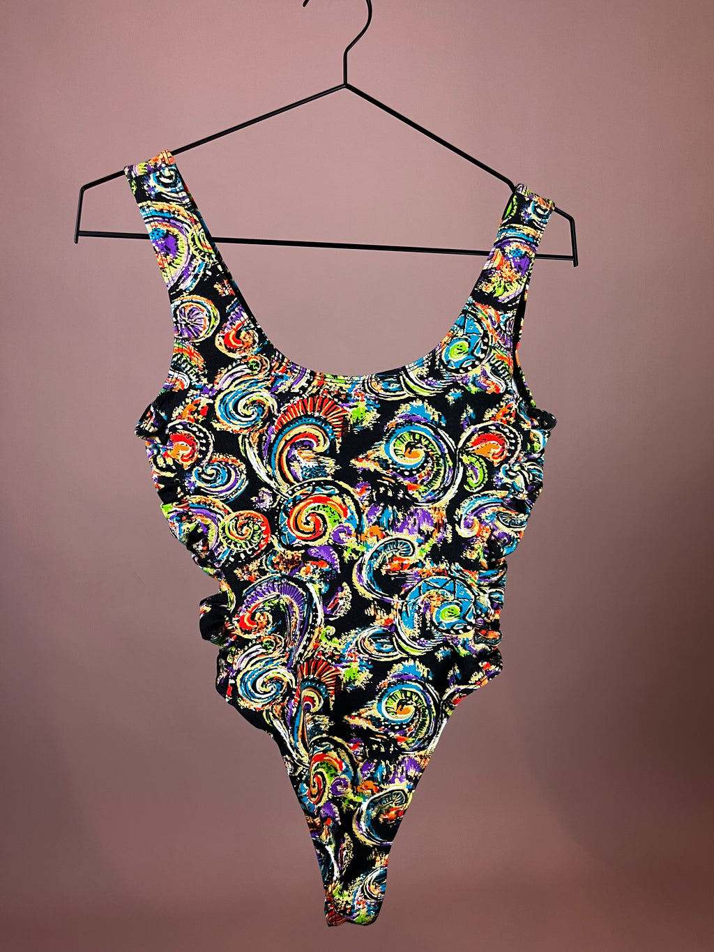 Body Bunt Print Seitlich Gerafft