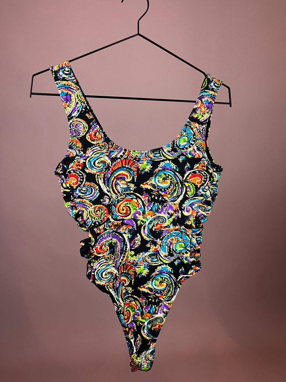 Body Bunt Print Seitlich Gerafft