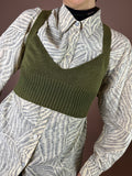 Strick Bustier Khaki Leinenmix Rodier 90er Gr. 38
