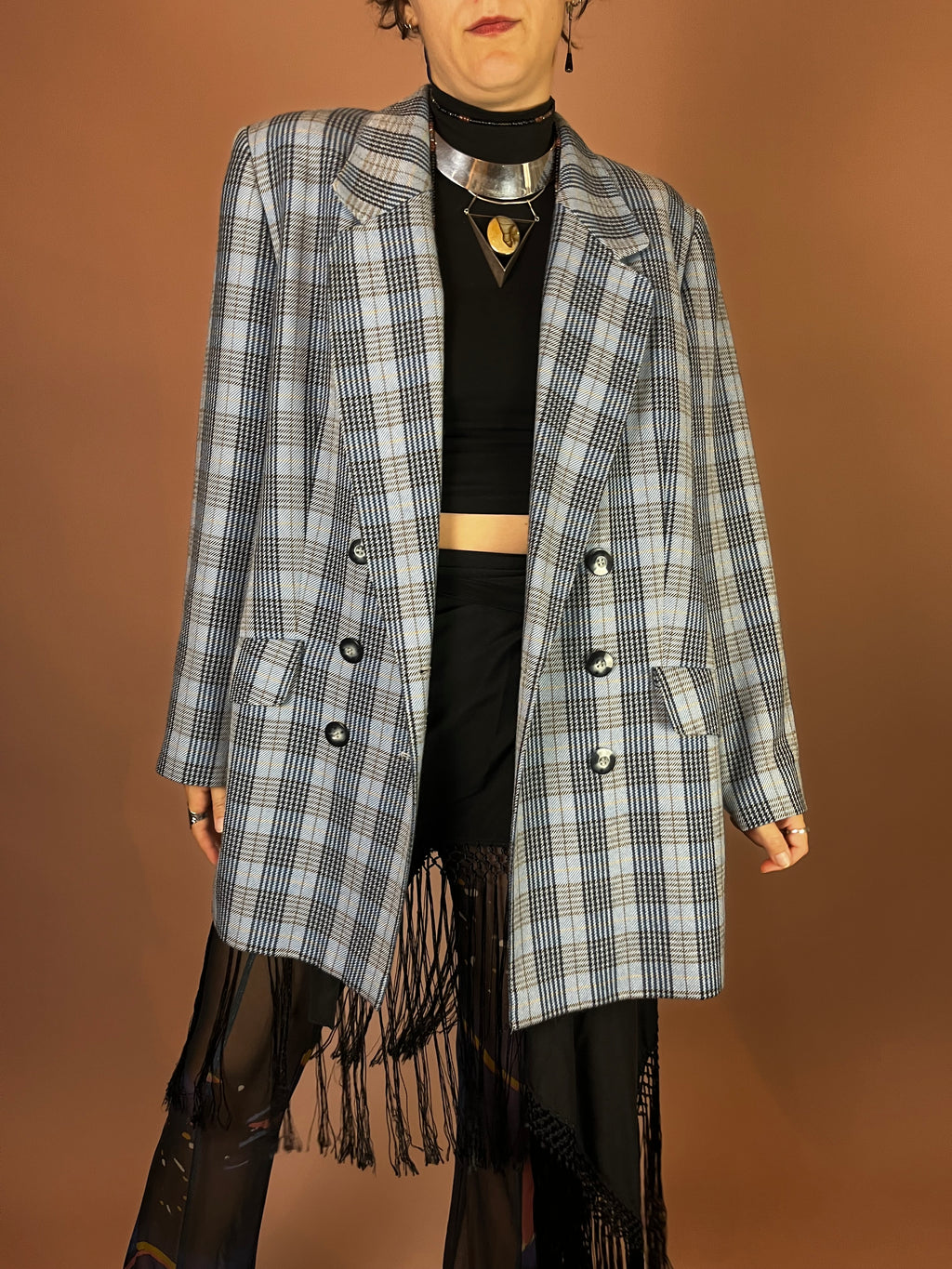 Blazer Karo Wolle Biba Gr. 46