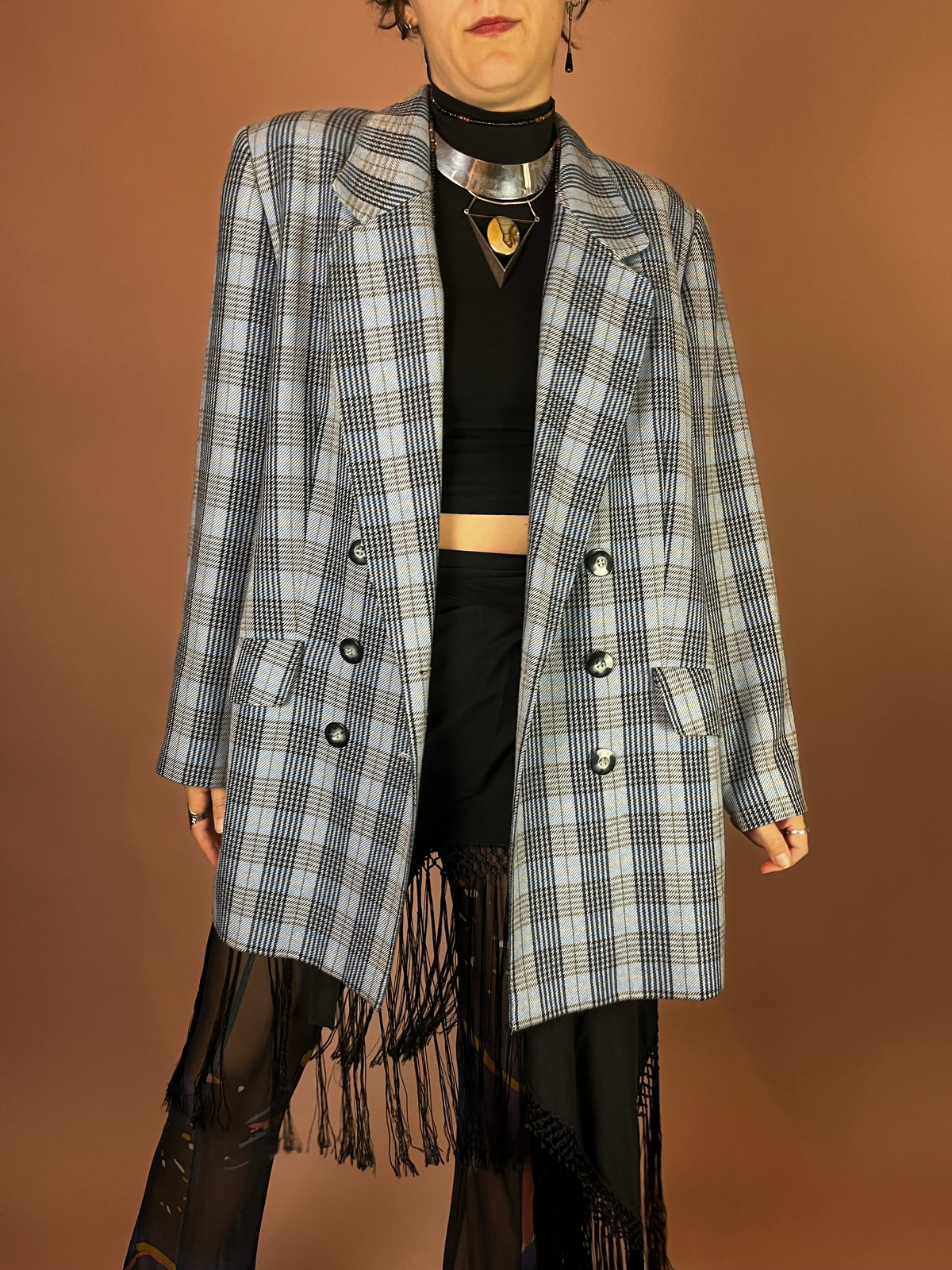 Blazer Karo Wolle Biba Gr. 46