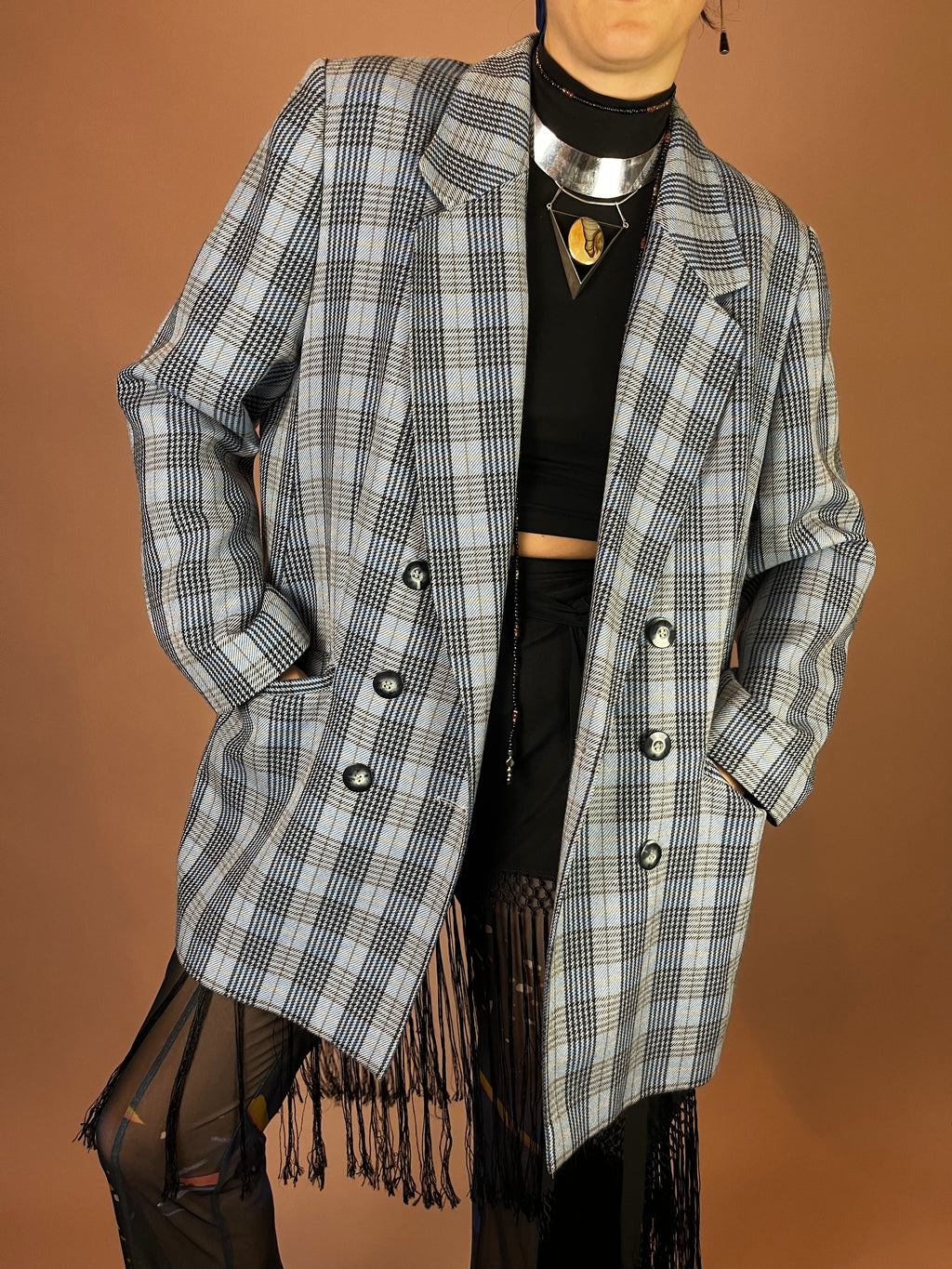 Blazer Karo Wolle Biba Gr. 46