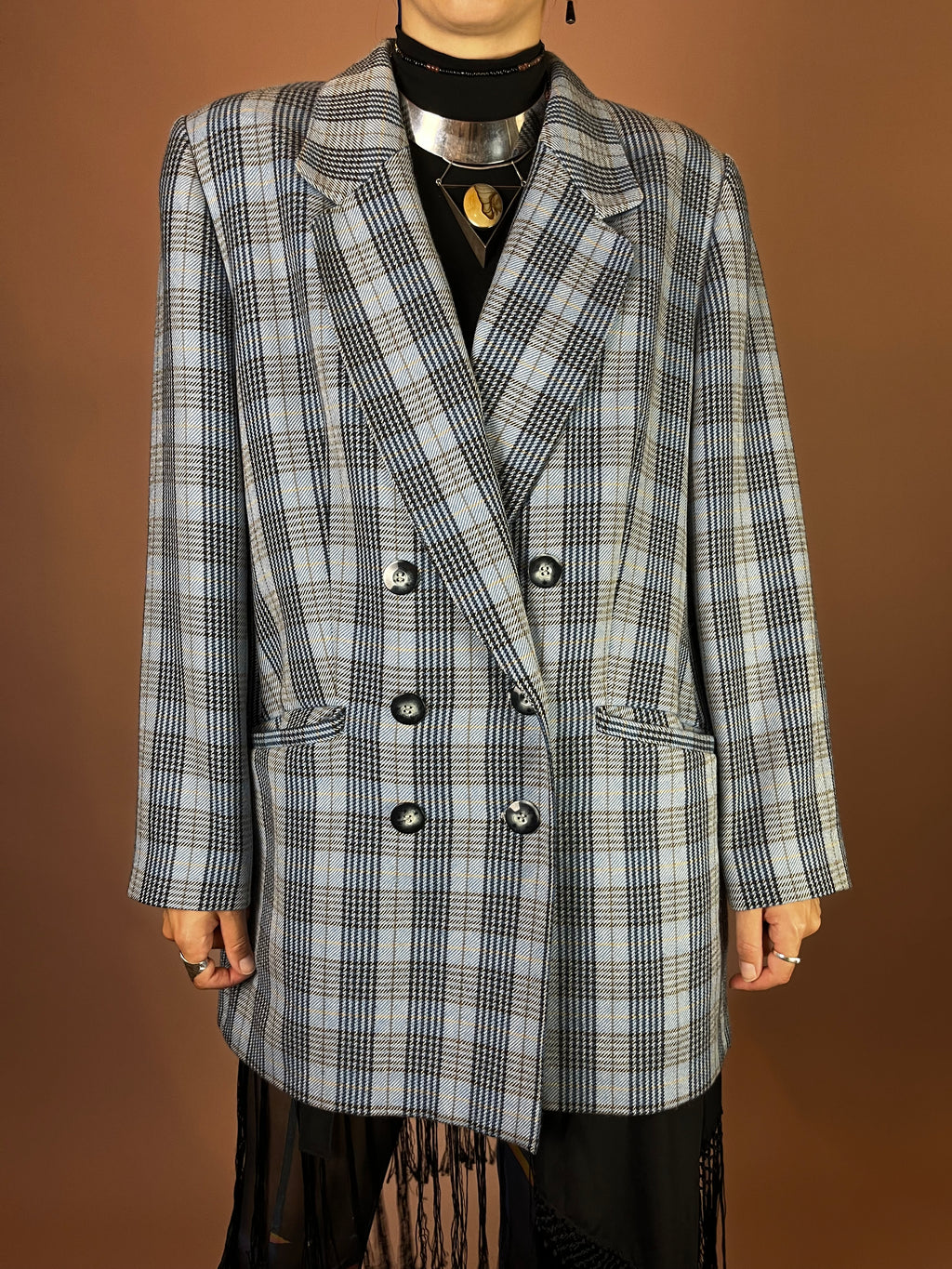Blazer Karo Wolle Biba Gr. 46