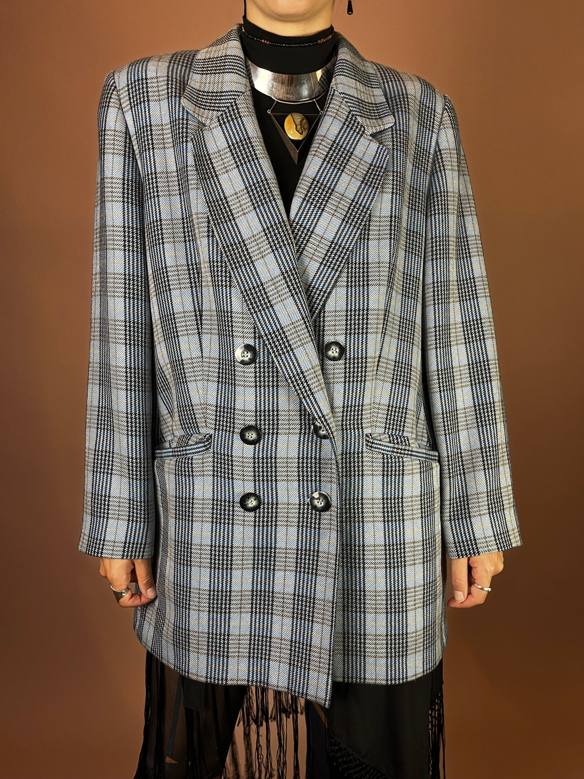 Blazer Karo Wolle Biba Gr. 46