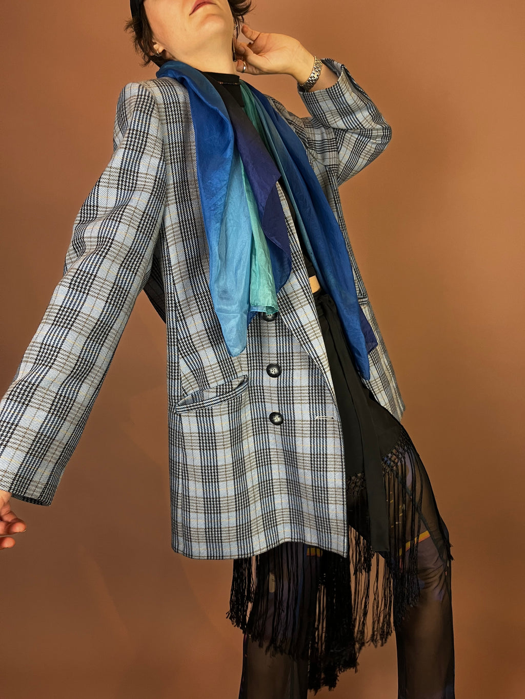Blazer Karo Wolle Biba Gr. 46