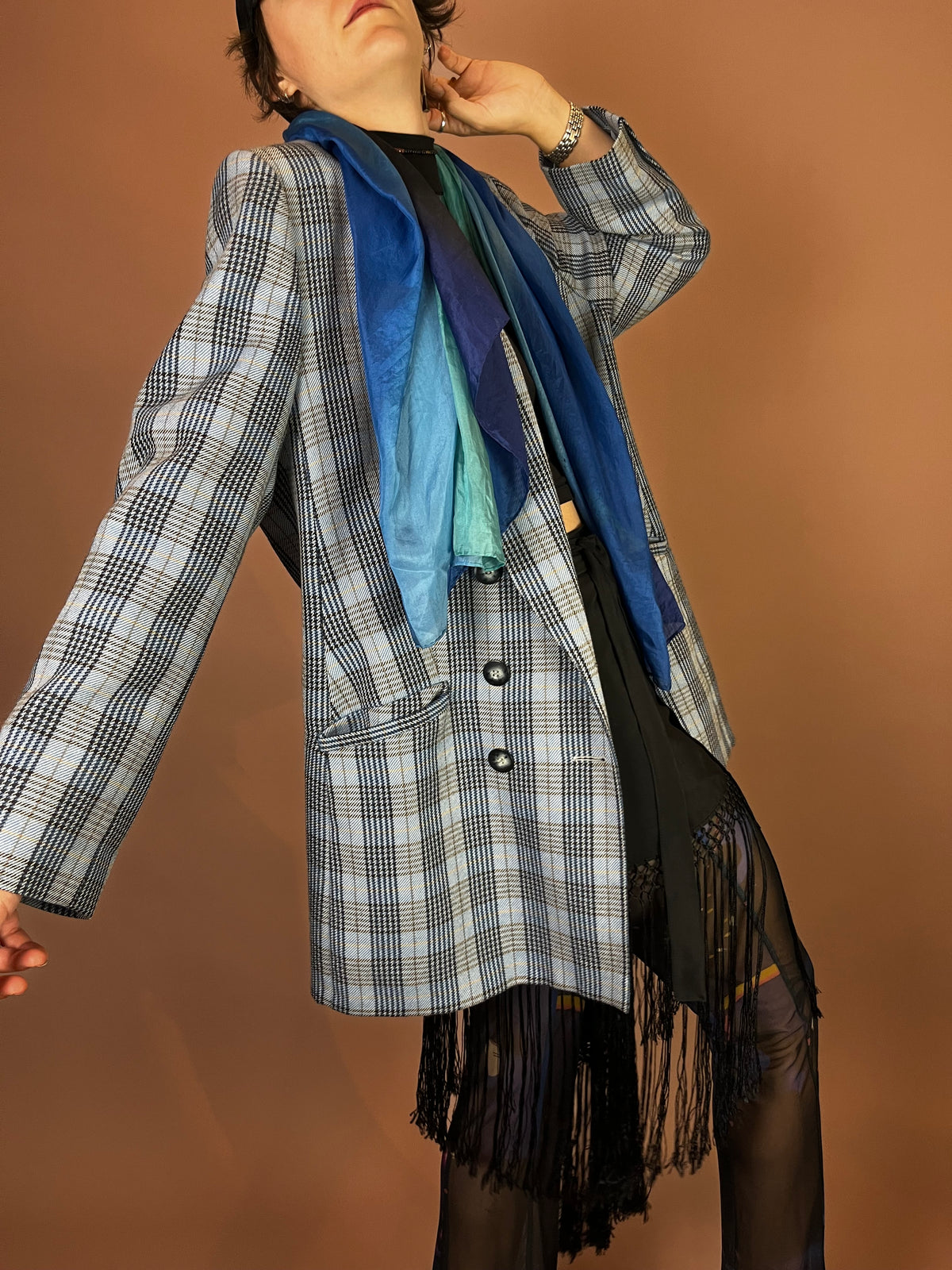 Blazer Karo Wolle Biba Gr. 46