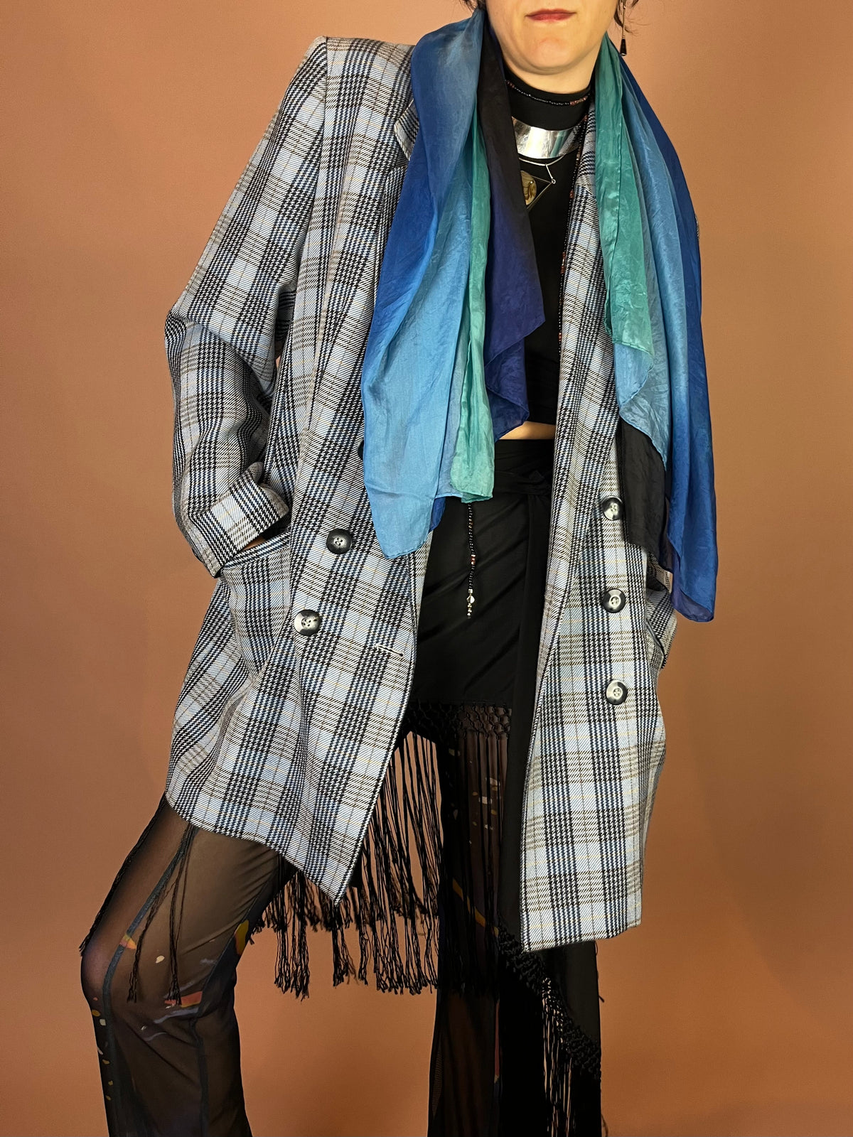 Blazer Karo Wolle Biba Gr. 46
