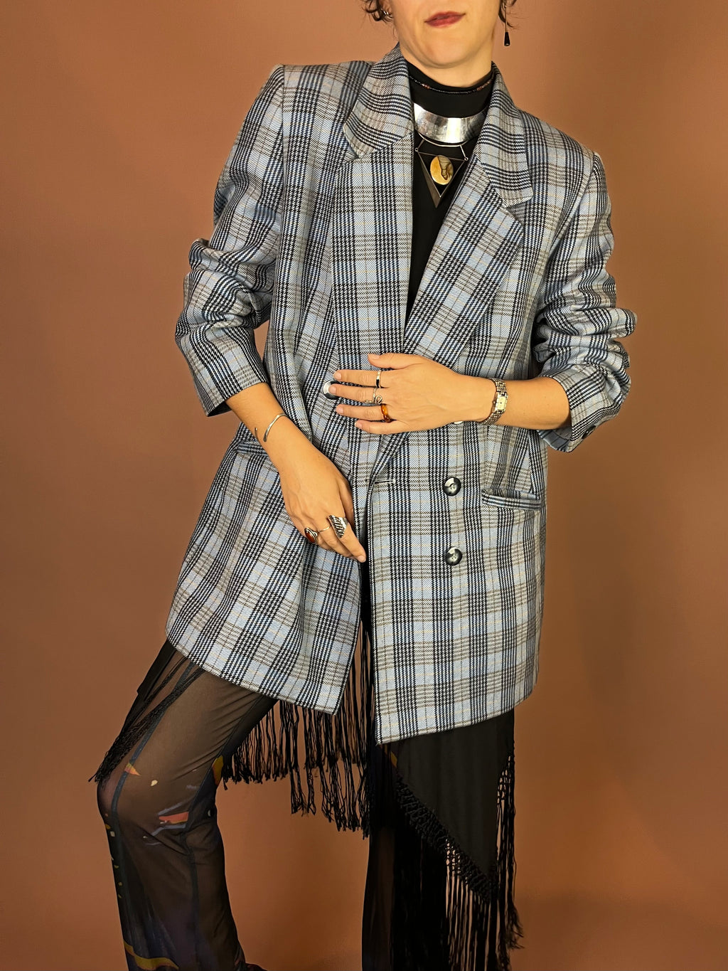 Blazer Karo Wolle Biba Gr. 46