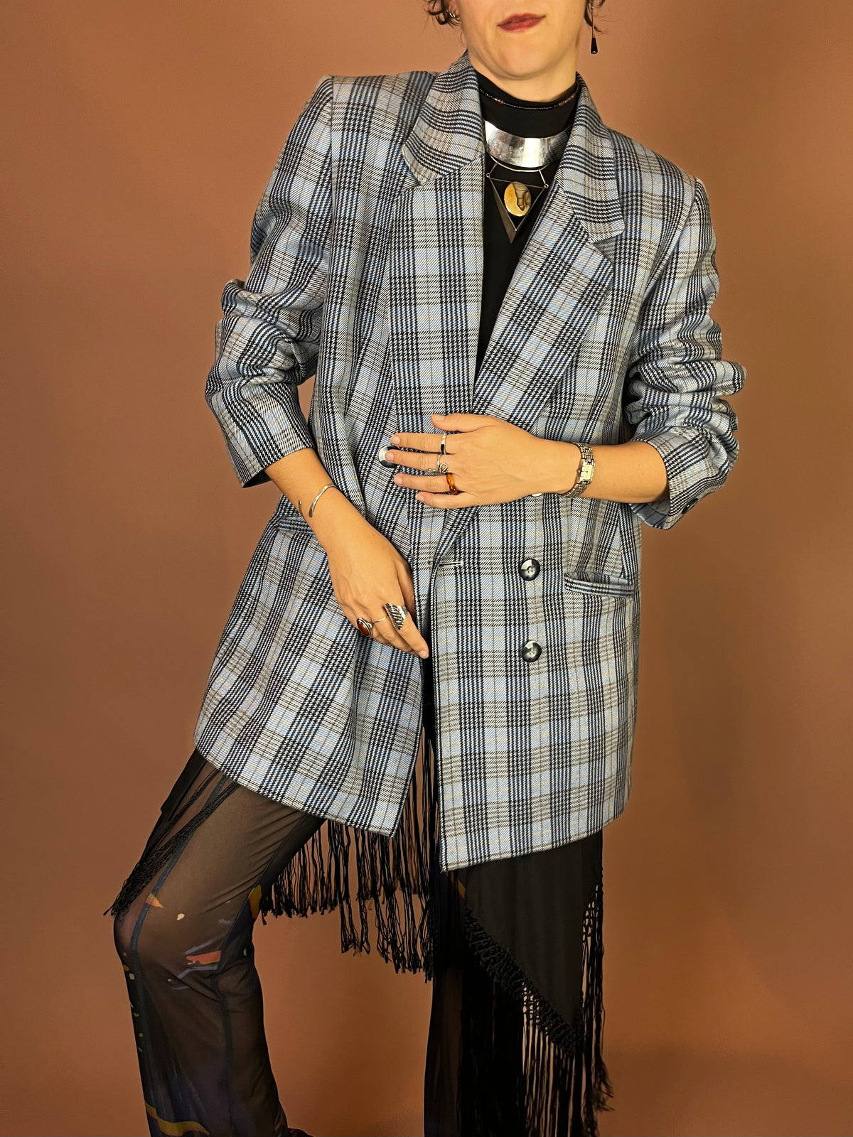 Blazer Karo Wolle Biba Gr. 46