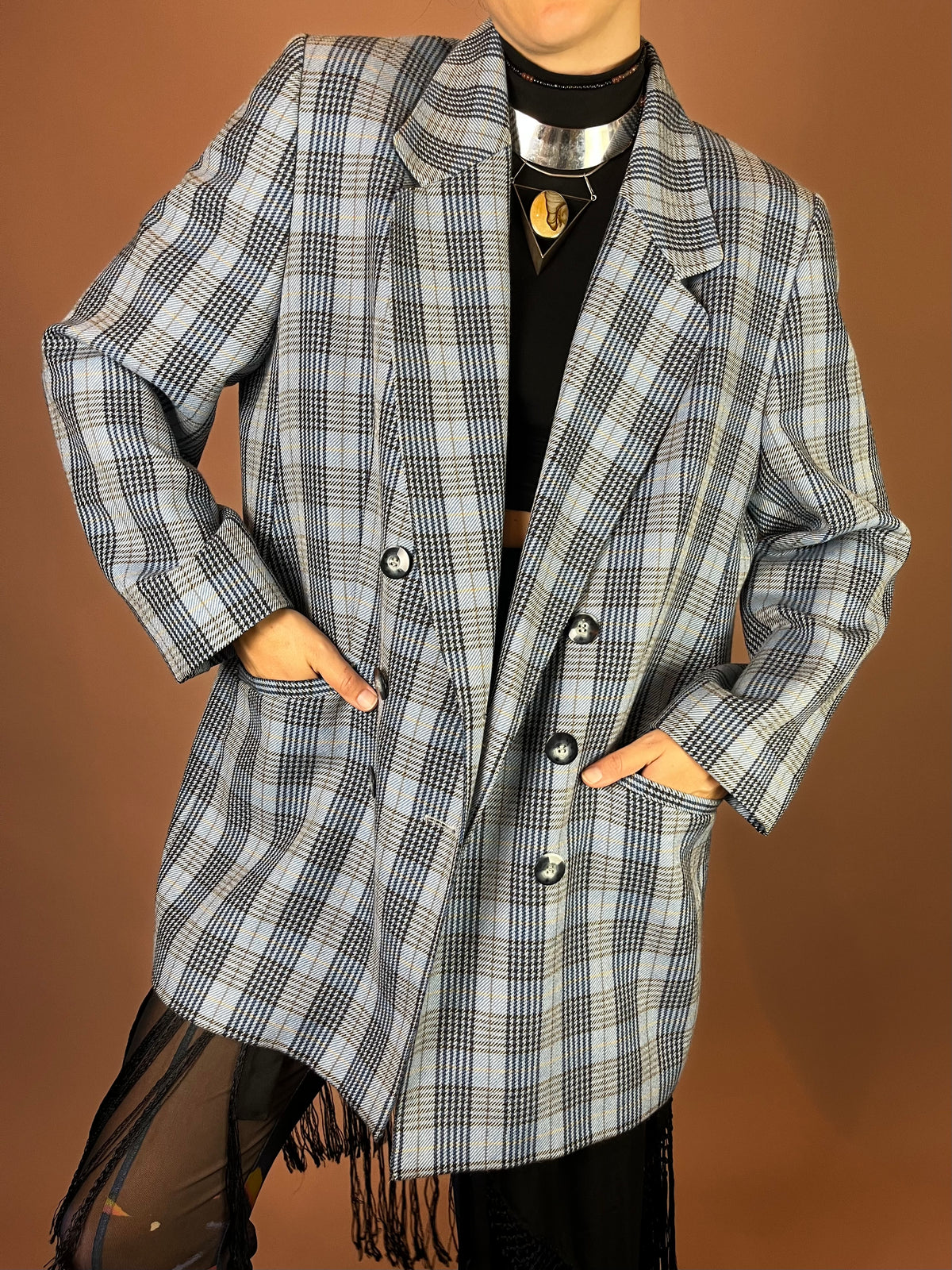 Blazer Karo Wolle Biba Gr. 46