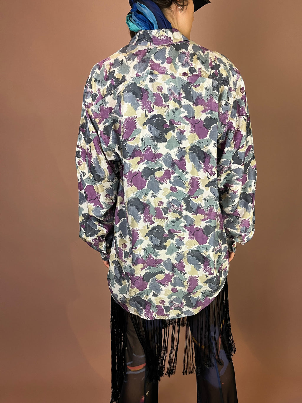 Hemd Seide Abstrakter Print Gr.