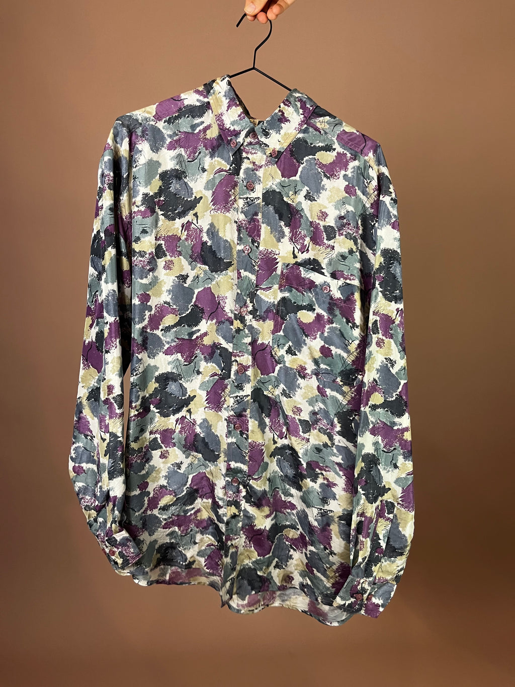 Hemd Seide Abstrakter Print Gr.