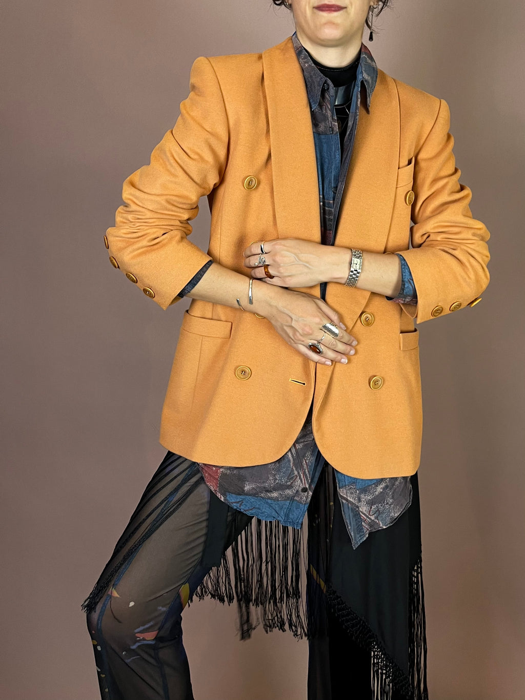 Blazer Lachs Wolle Escada Margaretha Ley Gr. 38