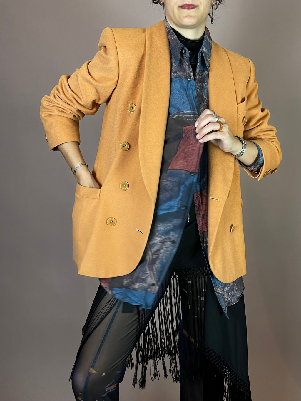 Blazer Lachs Wolle Escada Margaretha Ley Gr. 38