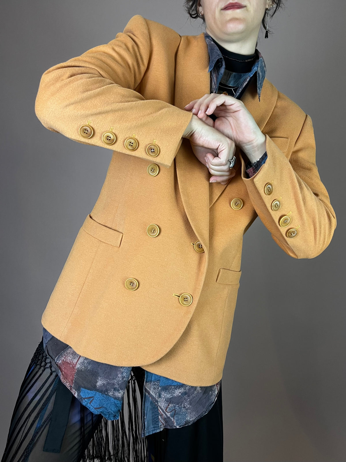 Blazer Lachs Wolle Escada Margaretha Ley Gr. 38