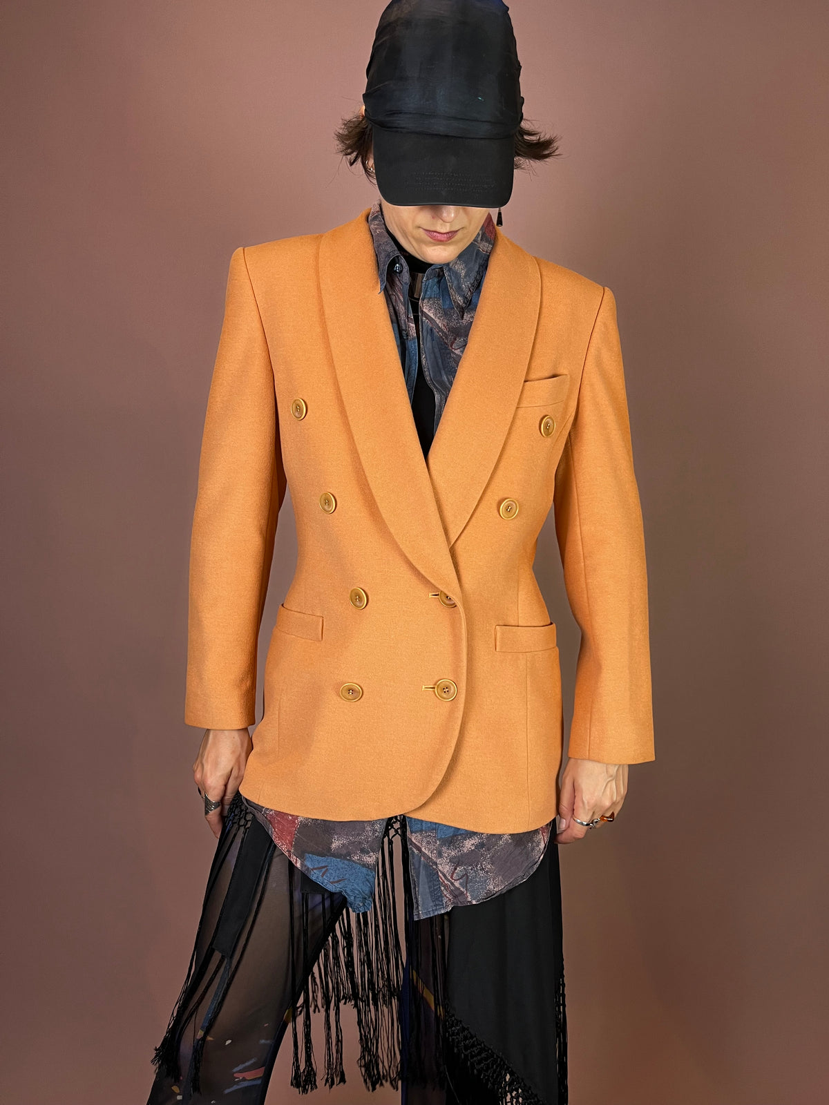 Blazer Lachs Wolle Escada Margaretha Ley Gr. 38
