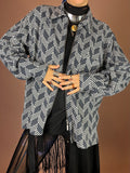 Cardigan Zebra Zickzack Strick Reißverschluss Gr. M