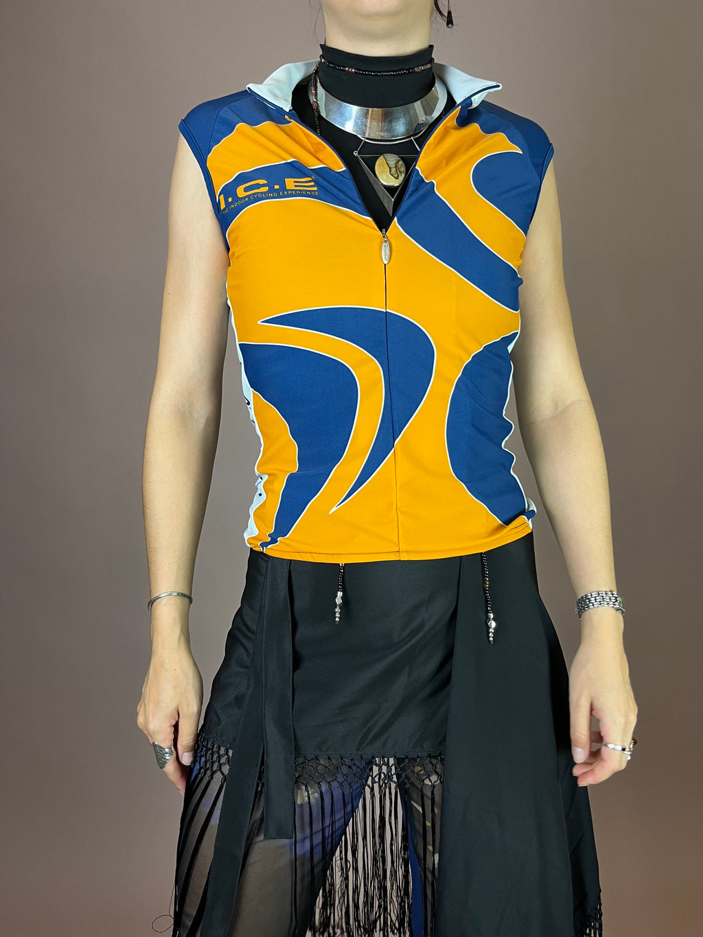Radtrikot Sport Top Blau Gelb Tomahawk Gr.