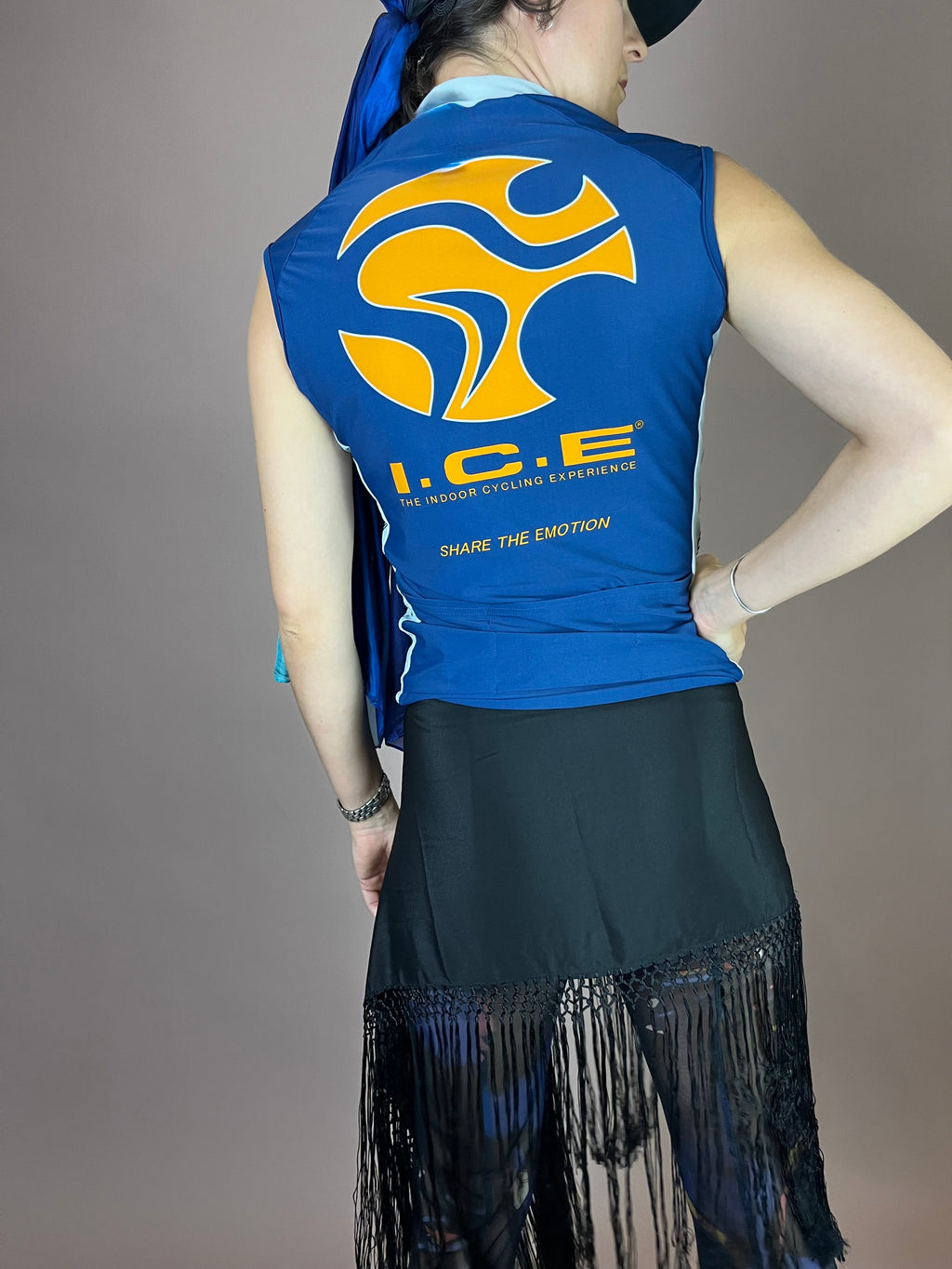 Radtrikot Sport Top Blau Gelb Tomahawk Gr.