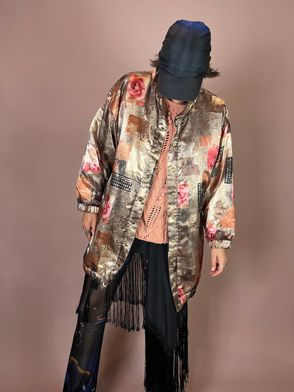 Satin Jacke Rosenprint Patchwork Shirley Gr.