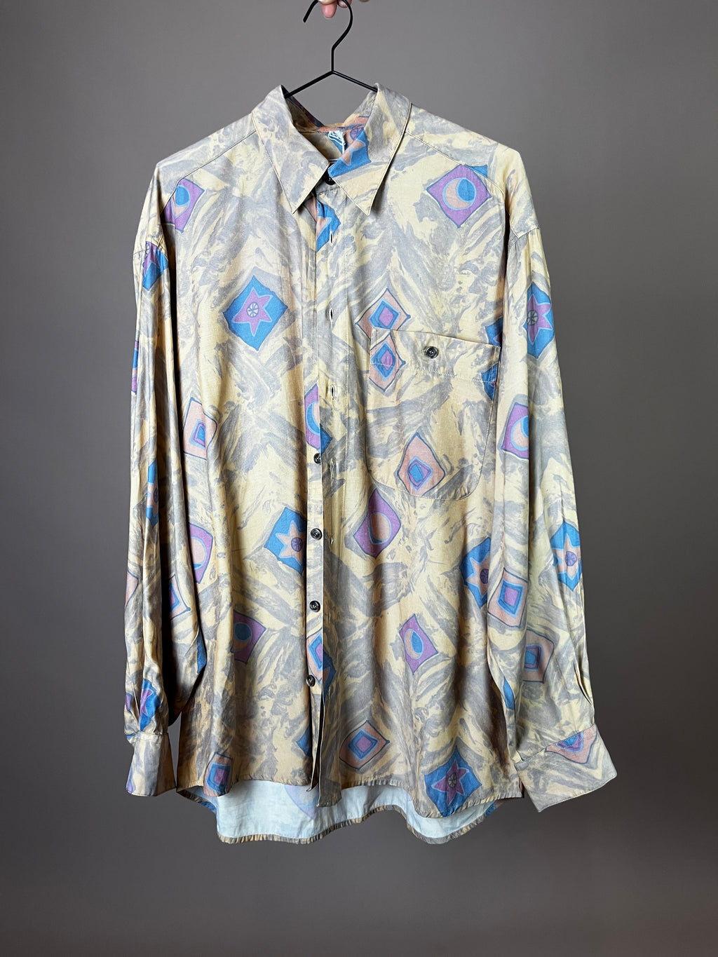 Hemd Rauten Print Beige Gr. L