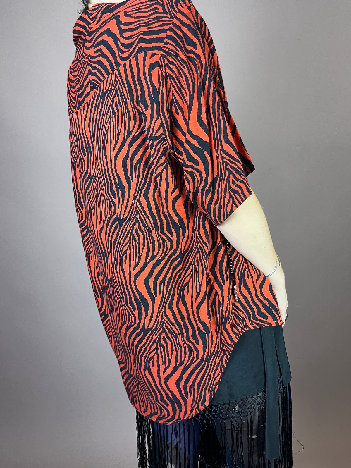 Bluse Rot Zebra Gr. 40/42