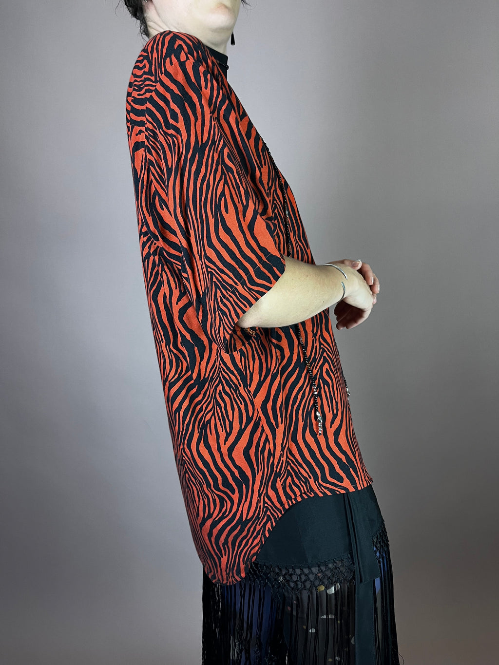 Bluse Rot Zebra Gr. 40/42