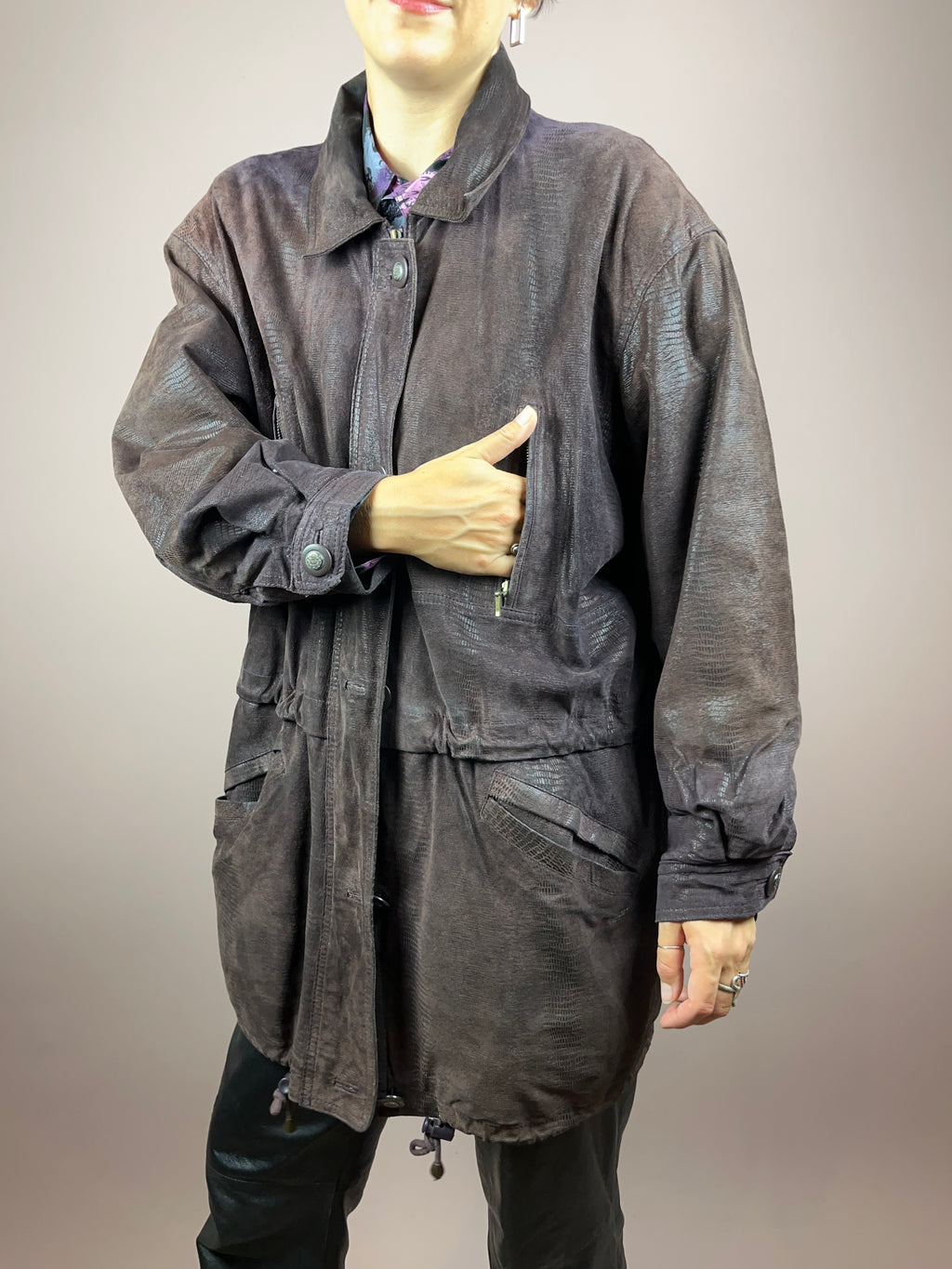 Pattern Coat Hood Gr. 40