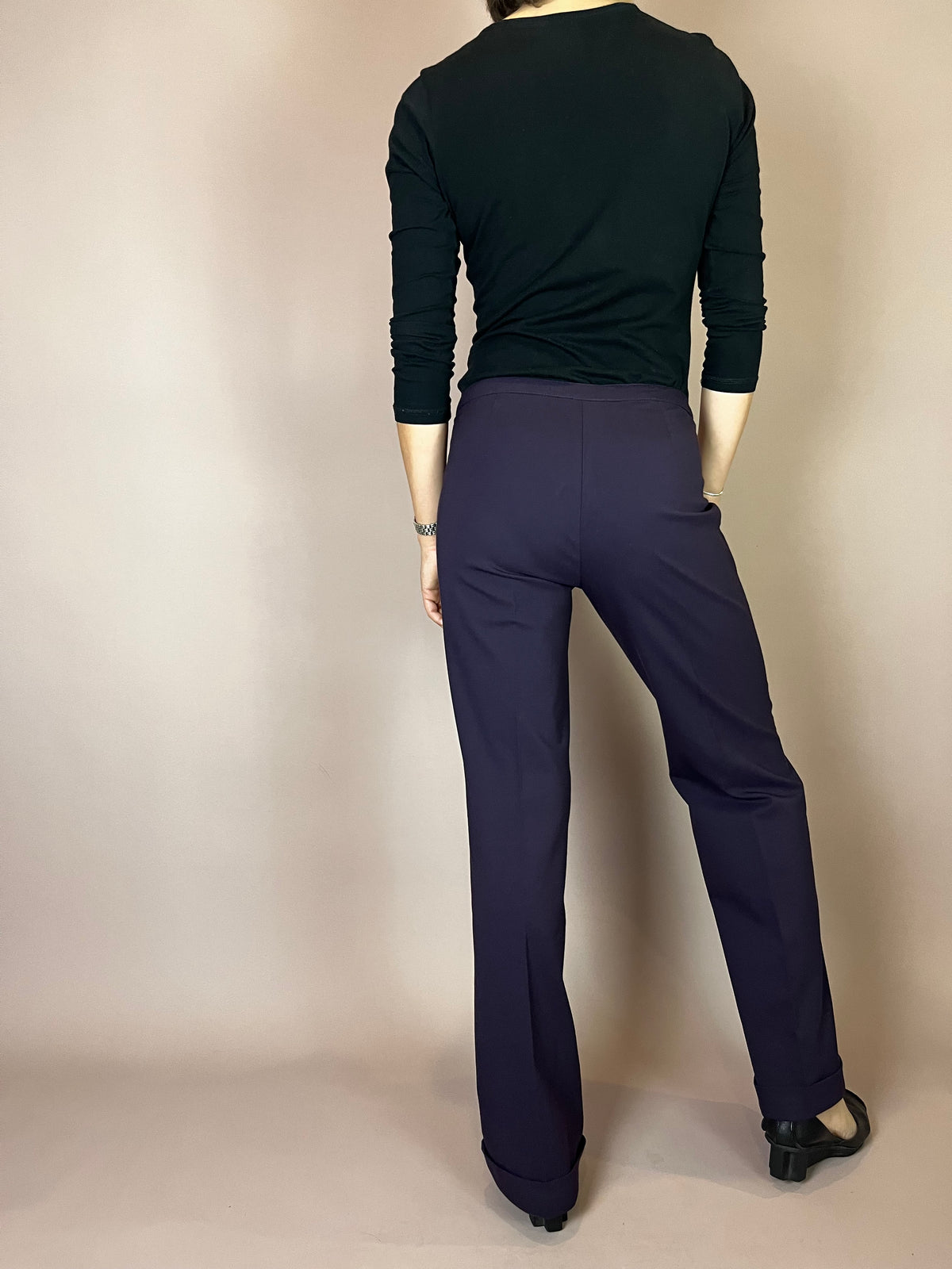 Impuls by H&M Stoffhose in Aubergine Gr. 36