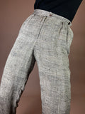 High-Waist Stoffhose mit Karo-Struktur Gr. 34
