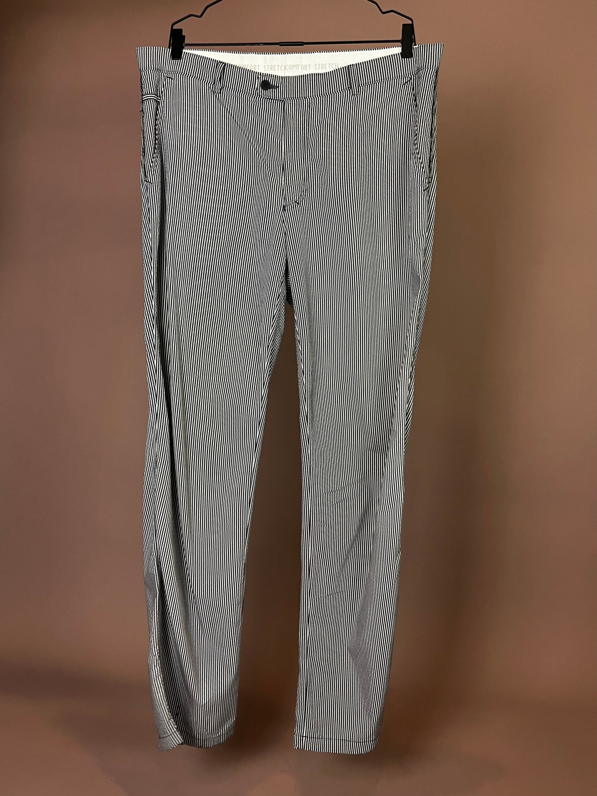 Chino mit Nadelstreifen in Dunkelblau-Weiß Gr. XL