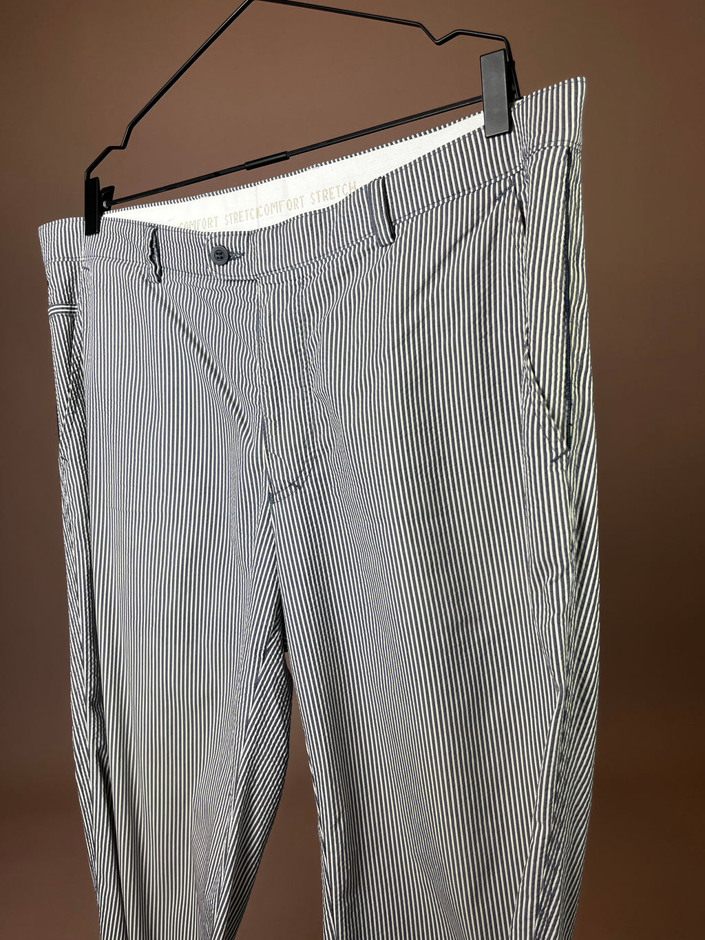 Chino mit Nadelstreifen in Dunkelblau-Weiß Gr. XL