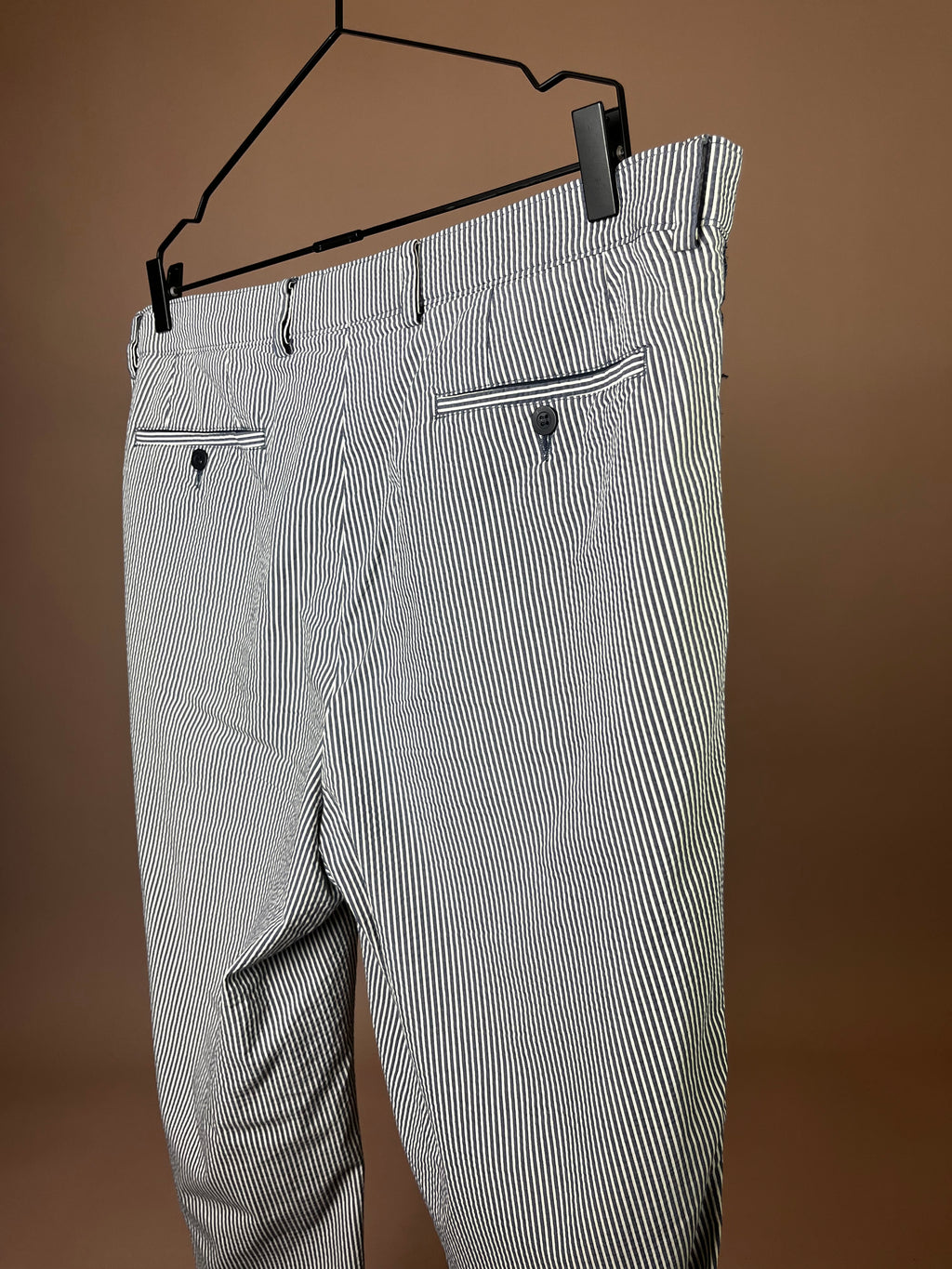 Chino mit Nadelstreifen in Dunkelblau-Weiß Gr. XL