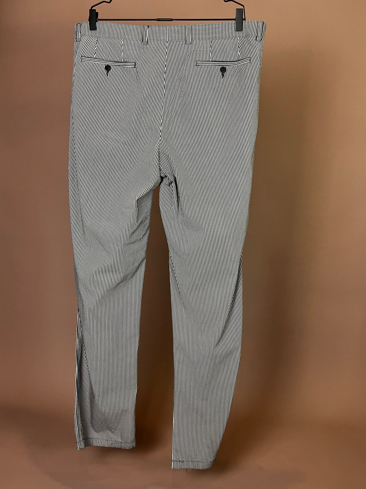 Chino mit Nadelstreifen in Dunkelblau-Weiß Gr. XL