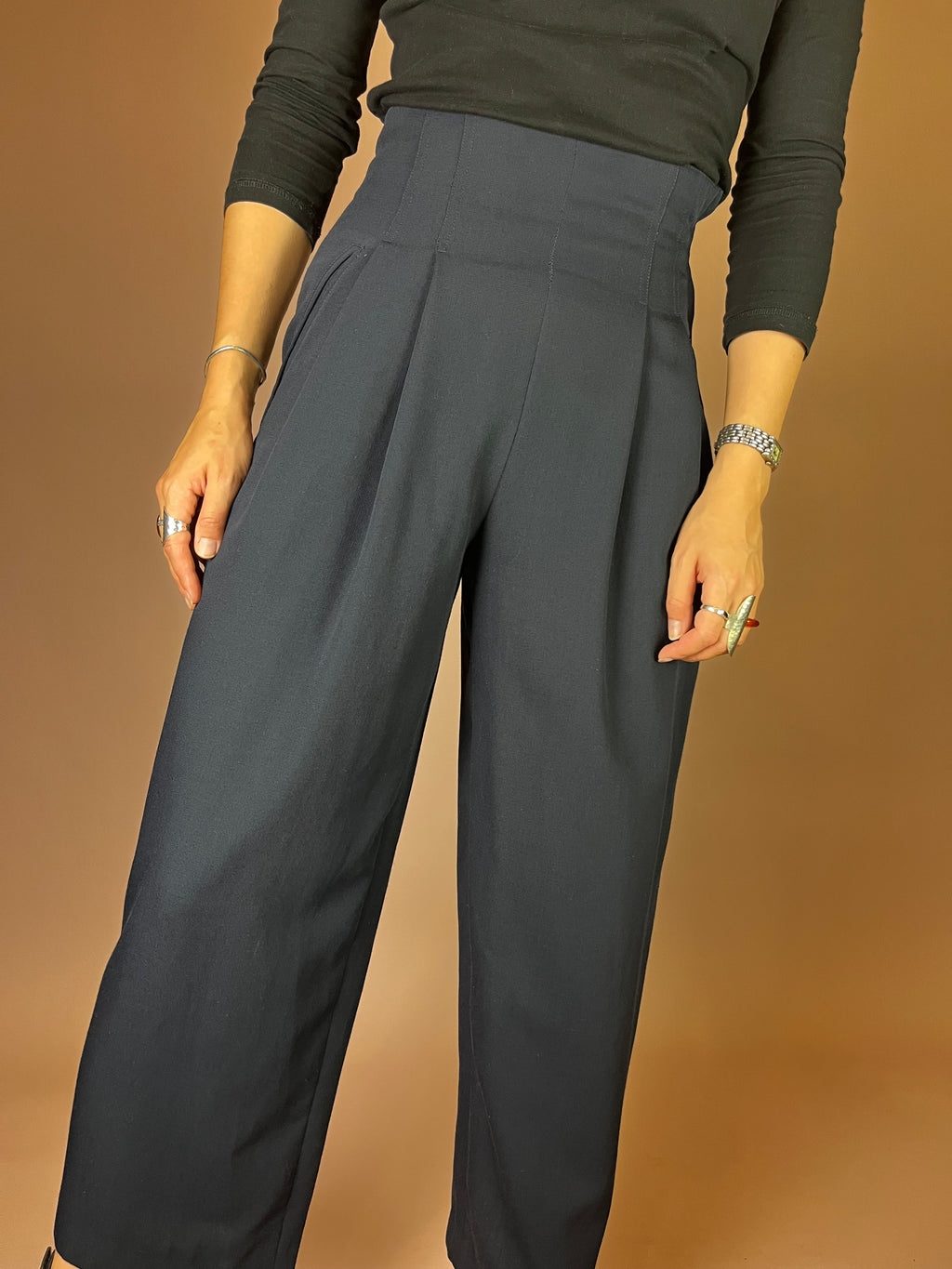 Mondi Wollhose in Marineblau 80er Gr. 34