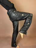 Leder-Motorradhose in Schwarz Gr. M