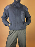 Vintage Feuerwehr Strickjacke Hamburg in Navy aus Wolle Gr. S