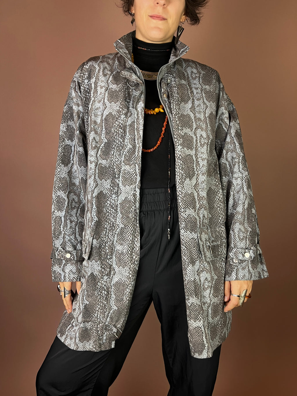 Kemper Jacke in Snake Print Oversized Gr. 44